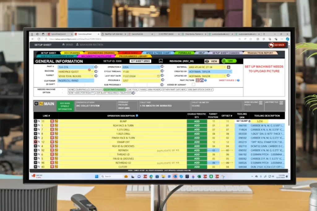 Setup Sheet App Dashboard